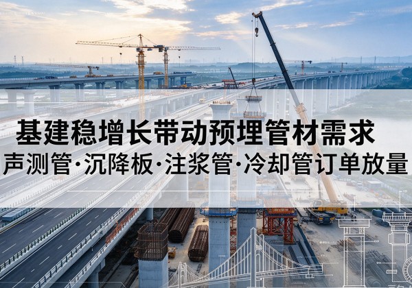 茄子河基建稳增长带动预埋监测管材需求，声测管、沉降板、注浆管订单持续放量